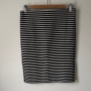 Black and White Striped Skirt